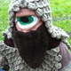 Illustration for article titled Crocheted cyclops costume brings out the softer side of swordplay
